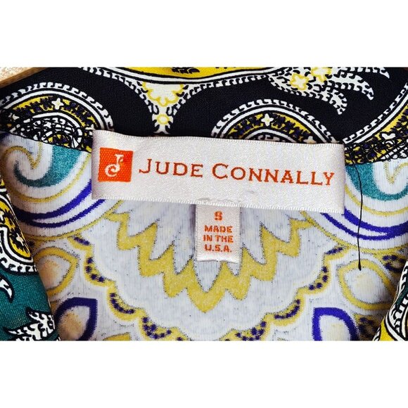 Jude Connally Collared 1/4 Zip Long Sleeve Paisley Print Dress Multicolor Small - Picture 6 of 6